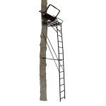 Muddy Partner Ladder Stand - 17' Height Durable Weather-Resistant Outdoor Hunting 2 Person Tree Stand with Extra Large Flex-Tek Seats & 40" W x 33" D Foot Platform, 500 Pound Maximum Capacity
