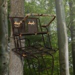 Muddy Partner Ladder Stand - 17' Height Durable Weather-Resistant Outdoor Hunting 2 Person Tree Stand with Extra Large Flex-Tek Seats & 40" W x 33" D Foot Platform, 500 Pound Maximum Capacity