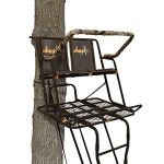 Muddy Partner Ladder Stand - 17' Height Durable Weather-Resistant Outdoor Hunting 2 Person Tree Stand with Extra Large Flex-Tek Seats & 40" W x 33" D Foot Platform, 500 Pound Maximum Capacity