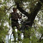 Hawk 20' Big Denali 1.5-Man SLS Ladder Stand | Durable Hunting Archery Steel 1 Person Tree Stand with Chair, Bow/Gun Holder, Footrest, Flip Back Shooting Rail & Noise Free Ladder