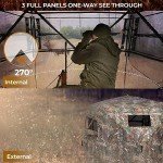 HUNTSEN Hunting Blind 270° See Through 2-3 Person Ground Blind Pop Up Hunting Tent with Carring Bag - Portable Durable for Turkey and Deer Hunting