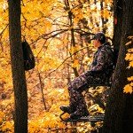 Rivers Edge RE556, Big Foot TearTuff XL Lounger, Lever-Action Hang-On Tree Stand with TearTuff Flip-up Mesh Seat, Oversized 37.5” x 24” Platform, Arm/Foot/Back Rests, Black