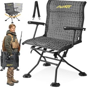 360° Silent Swivel Hunting Chair with Back Support