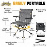 360° Silent Swivel Hunting Chair with Back Support
