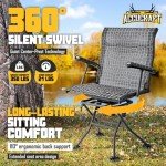 360° Silent Swivel Hunting Chair with Back Support