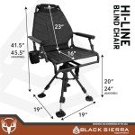 Black Sierra 360° Swivel Hunting Chair with Armrests