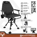 Black Sierra 360° Swivel Hunting Chair with Armrests