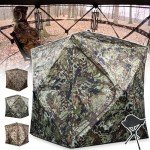 Portable 1-3 Person Camo Hunting Blind with Chair