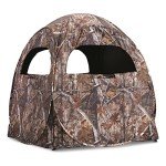 HuntRite Deluxe Pop-Up Hunting Ground Blind, 1-2 Person Tent, Hunting Gear, Equipment, and Accessories, 4-Panel Spring Steel