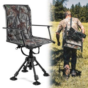 KEMIMOTO 360° Silent Swivel Hunting Chair, Camo