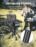 KEMIMOTO 360° Silent Swivel Hunting Chair, Camo