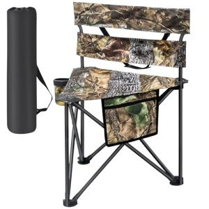 Extra Large Folding Tripod Hunting Chair with Backrest