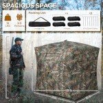 HUNTSEN Hunting Blind 270° See Through 2-3 Person Ground Blind Pop Up Hunting Tent with Carring Bag - Portable Durable for Turkey and Deer Hunting