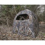 HuntRite Deluxe Pop-Up Hunting Ground Blind, 1-2 Person Tent, Hunting Gear, Equipment, and Accessories, 4-Panel Spring Steel