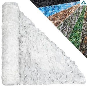 CROSSHIP Camo Netting Hunting Camouflage Accessories - Camouflage Party Decorations，Camping Ghillie Netting, Sunshade Camo Mesh & Hunting Blind Deer Stand (19.7ftx19.7ft, White)