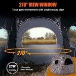 Hunting Blind, Ground Blind with Carrying Bag, 1-2 Person Pop Up Deer Blind, Portable Hunting Tent for Deer & Turkey Hunting