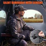 Hunting Blind, Ground Blind with Carrying Bag, 1-2 Person Pop Up Deer Blind, Portable Hunting Tent for Deer & Turkey Hunting