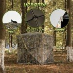 Lenotos Hunting Blind, 270° See Through Blind with Swing Door, 2-3 Person Pop Up Ground Blind with Carrying Bag, Portable Resilient Hunting Tent for Deer & Turkey Hunt(A-1013)