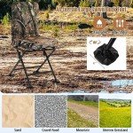 Goplus Hunting Chair, 360° Swivel Hunting Blind Chair w/All-Terrain Duck Feet,Padded Cushion,330LBS Capacity, Folding Silent Deer Hunting Chair, Portable Ground Blind Chair (Camouflage)