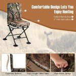 Goplus Hunting Chair, 360° Swivel Hunting Blind Chair w/All-Terrain Duck Feet,Padded Cushion,330LBS Capacity, Folding Silent Deer Hunting Chair, Portable Ground Blind Chair (Camouflage)