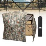 Rhino Valley Hunting Blind 360° See Through, 2-3 Person Pop Up Ground Blinds with Carrying Bag, Portable Resilient Hunting Tent with Silent Magnetic Door & Sliding Windows for Deer Turkey Hunting