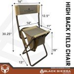 Black Sierra Folding Hunting Stool with Storage Pouch