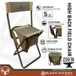 Black Sierra Folding Hunting Stool with Storage Pouch