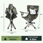 HUNTPAL Foldable Swivel Hunting Seat with Cup Holder