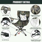HUNTPAL Foldable Swivel Hunting Seat with Cup Holder