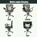 HUNTPAL Foldable Swivel Hunting Seat with Cup Holder