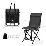 GYMAX 360° Swivel Portable Hunting Blind Chair