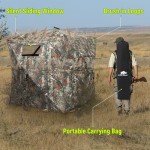 Rhino Valley Hunting Blind 360° See Through, 2-3 Person Pop Up Ground Blinds with Carrying Bag, Portable Resilient Hunting Tent with Silent Magnetic Door & Sliding Windows for Deer Turkey Hunting