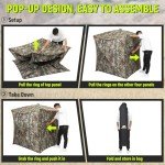 Rhino Valley Hunting Blind 360° See Through, 2-3 Person Pop Up Ground Blinds with Carrying Bag, Portable Resilient Hunting Tent with Silent Magnetic Door & Sliding Windows for Deer Turkey Hunting
