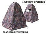 HME Spring Steel Ground Blind for Two, Blacked Out