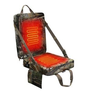 Heated Camouflage Hunting Seat Cushion with Backrest