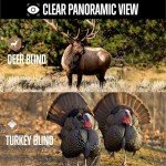 BLAUSE Hunting Blind, 270 See Through Ground Blind with Portable Carrying Bag, 2-3 Persons Camouflage Pop Up Blinds for Deer & Turkey Hunting, Noise-Free Slide Windows for Easy Observation