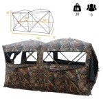 THUNDERBAY Bunkhouse Pop Up Portable 6 Person Side-by-Side Hunting Blind, Footprint: 140"x70" with 80" Height