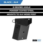 Iron Forge Tools Deer Stand Brackets, 4x4 Inch Black Powder Coated Steel Tree Stand Bracket for Outdoor Hunting Platform, Elevated Deer Blinds, Tower Stands, Box Blinds, 4 Pack Includes Accessories