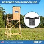 Iron Forge Tools Deer Stand Brackets, 4x4 Inch Black Powder Coated Steel Tree Stand Bracket for Outdoor Hunting Platform, Elevated Deer Blinds, Tower Stands, Box Blinds, 4 Pack Includes Accessories