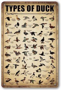 Vintage Duck Hunting Tin Sign for Home Decor