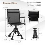 Silent Swivel Hunting Chair with Adjustable Legs