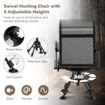 Silent Swivel Hunting Chair with Adjustable Legs