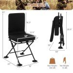 Goplus 360° Swivel Hunting Blind Chair - Black