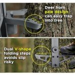 Sebnux Aluminum Treestand Hunting Climbing Sticks Hunting Non-Slip Tree Climbing Step with Fold Up Steps (4)