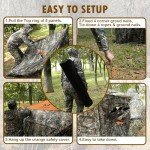 Hunthor Hunting Blind, 270 Degree See Through Hunting Ground Blind Deer Blind with Silent Zipper and Orange Top, Portable 2-3 Person Pop Up Hunting Tent for Deer and Turkey Hunting with Carry Bag