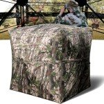 Niqwet Pop-Up Hunting Blind, Portable 270°See Through Camouflage Ground Blind, 2-3 Person,Silent Double-Zipper Door Durable Tent for Deer & Turkey Hunting with Carrying Bag
