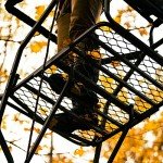 Rivers Edge Jumbo Jack 1-Man Ladder Stand, RE658, 17’1” Height, Wide Flip-Up TearTuff Mesh Seat, Jumbo Platform, Flip-Out Footrest, 2-Way Adjustable Shooting Rail