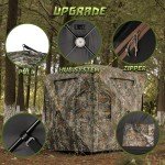 Lenotos Hunting Blind, 2-3 Person Pop Up Ground Blind with Carrying Bag, Portable Resilient Hunting Tent for Deer & Turkey Hunt(A-1014)