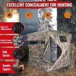 Zoebruzer Portable 270° Camo Hunting Blind for 3