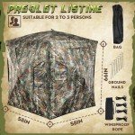 Lenotos Hunting Blind, 2-3 Person Pop Up Ground Blind with Carrying Bag, Portable Resilient Hunting Tent for Deer & Turkey Hunt(A-1014)